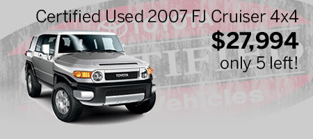 Certified Used FJ Cruiser $27,994